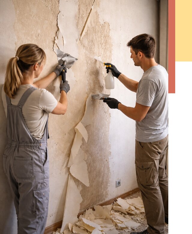 Снятие старых обоев в Мегионе от 5473 руб. под ключ недорого | ОТДЕЛОЧНИК-Мго