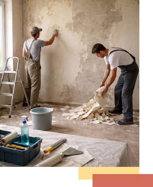 Снятие старых обоев в Мегионе быстро и качественно