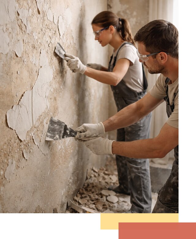 Снятие старой шпаклевки и подготовка поверхностей в Мегионе