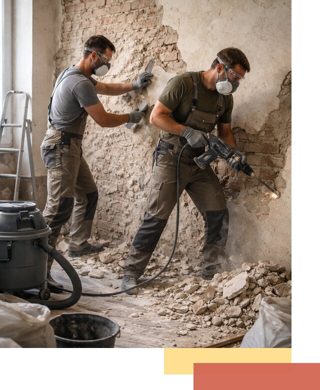 Демонтаж штукатурки со стен в Мегионе быстро и аккуратно
