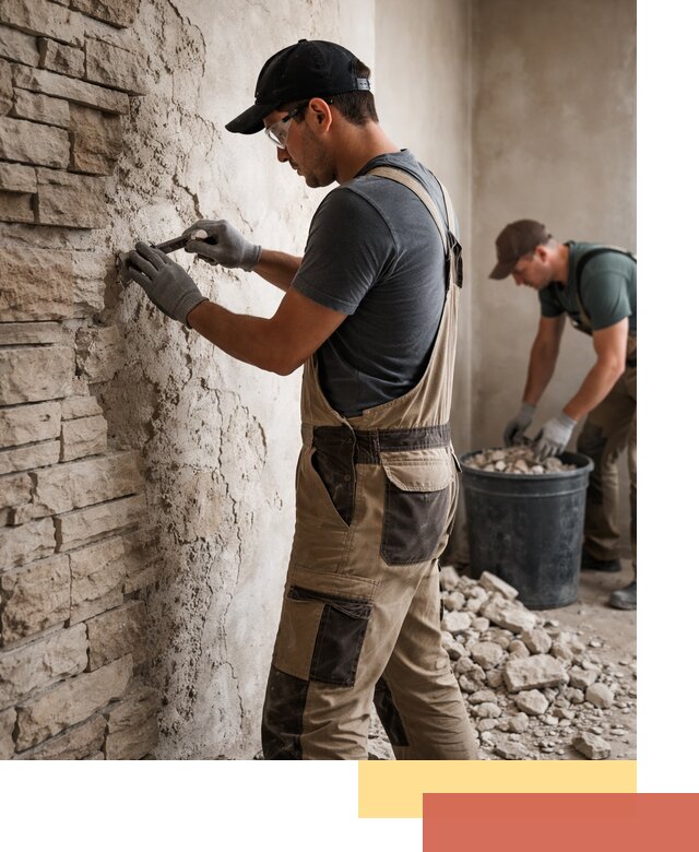 Демонтаж декоративного камня в Мегионе профессионально и безопасно