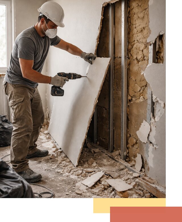 Демонтаж гипсокартона со стен в Мегионе качественно и быстро