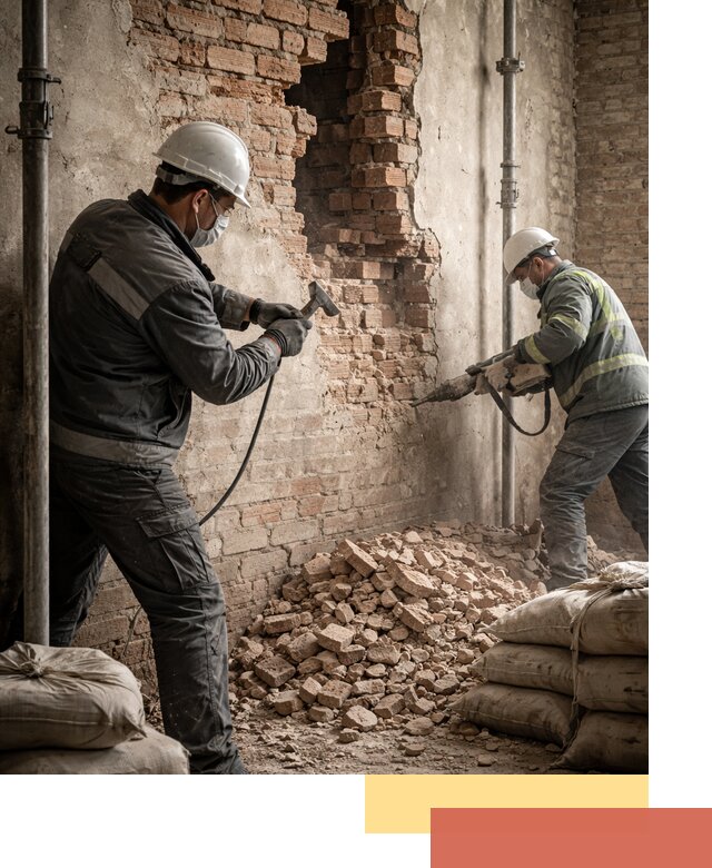 Демонтаж кирпичных стен в Мегионе быстро и безопасно