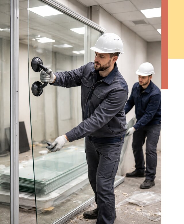 Демонтаж стеклянных перегородок в Мегионе от 3336 руб. — быстро и недорого | ОТДЕЛОЧНИК-Мго