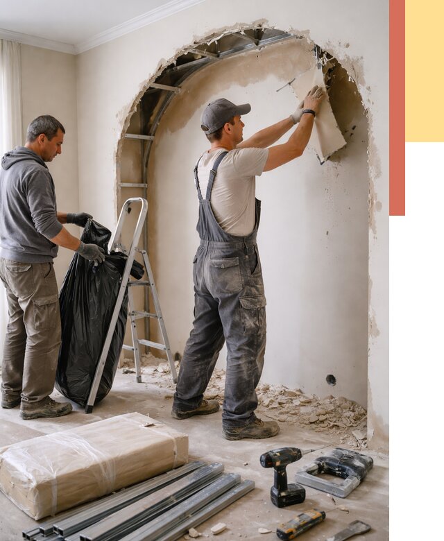 Демонтаж арки из гипсокартона в Мегионе от 3649 руб. — услуги под ключ | ОТДЕЛОЧНИК-Мго