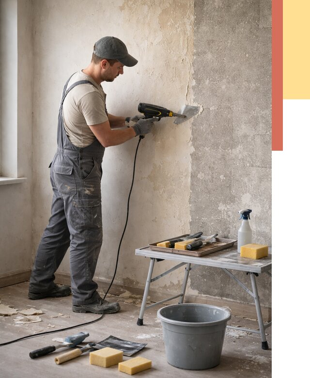 Очистка стен от клея в Мегионе от 1929 руб. — снятие и удаление клея со стен | ОТДЕЛОЧНИК-Мго