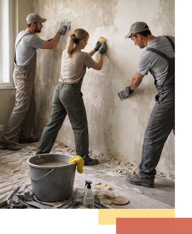 Очистка стен от клея и грунтовки в Мегионе качественно и быстро