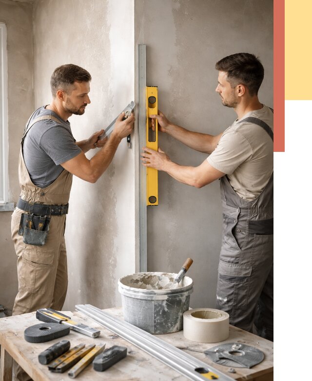 Выведение углов стен в Мегионе от 1929 руб. быстро и недорого | ОТДЕЛОЧНИК-Мго