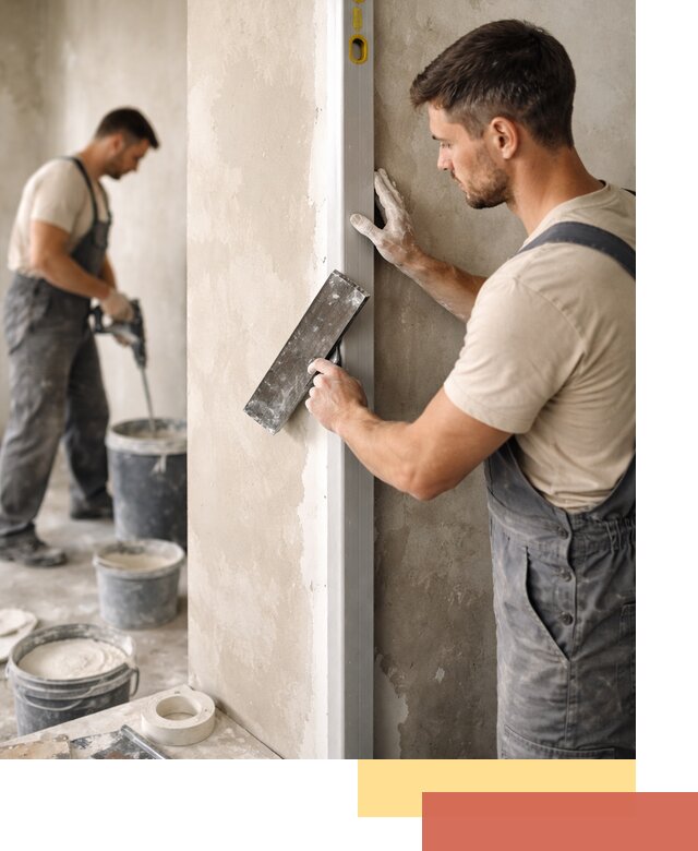 Выведение углов стен в Мегионе: монтаж и оштукатуривание