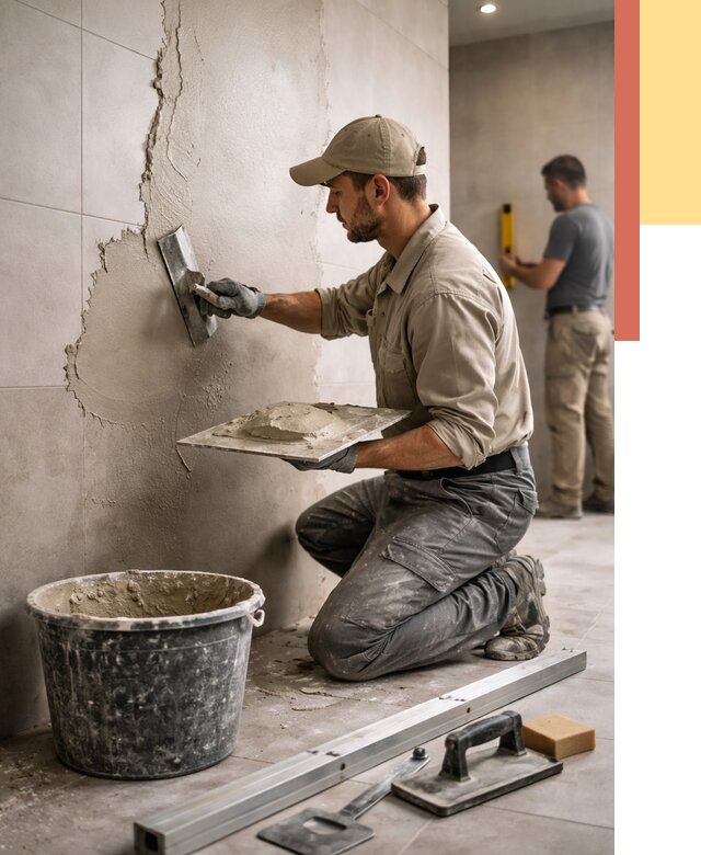 Штукатурка стен в ванной в Мегионе от 4691 руб./м² — выравнивание под ключ | ОТДЕЛОЧНИК-Мго