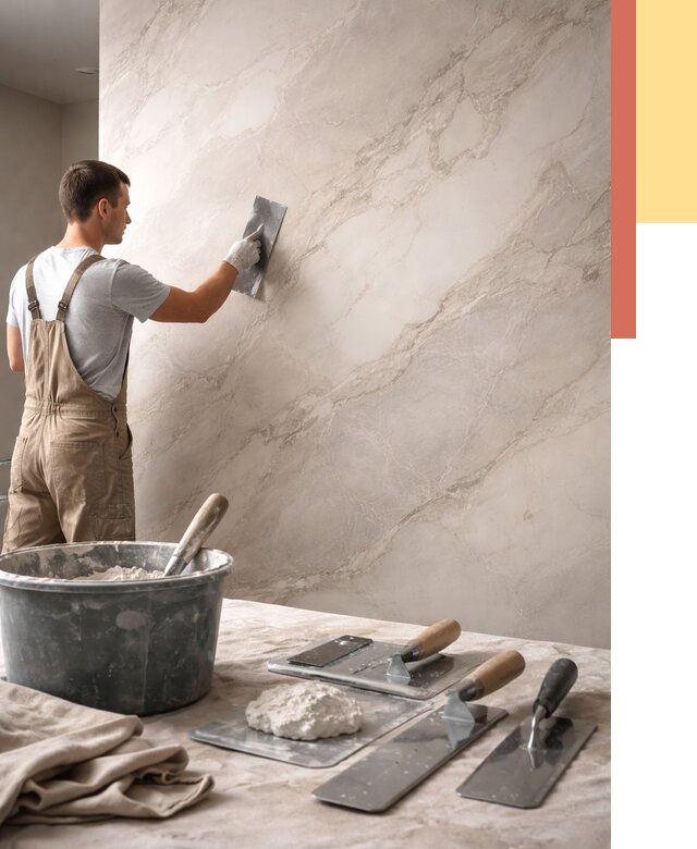 Декоративная штукатурка под мрамор в Мегионе от 2919 руб./м² — быстро и недорого | ОТДЕЛОЧНИК-Мго