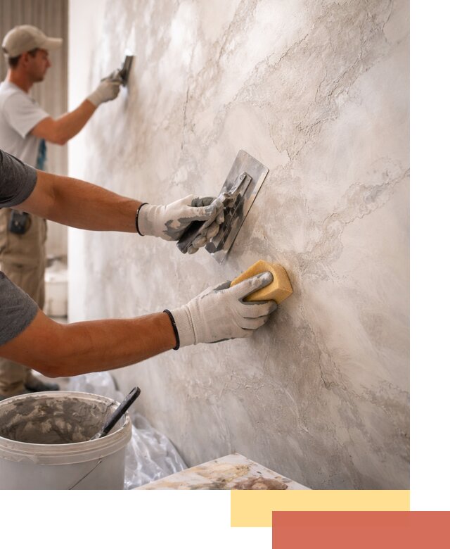 Декоративная штукатурка под мрамор в Мегионе для стен и потолков