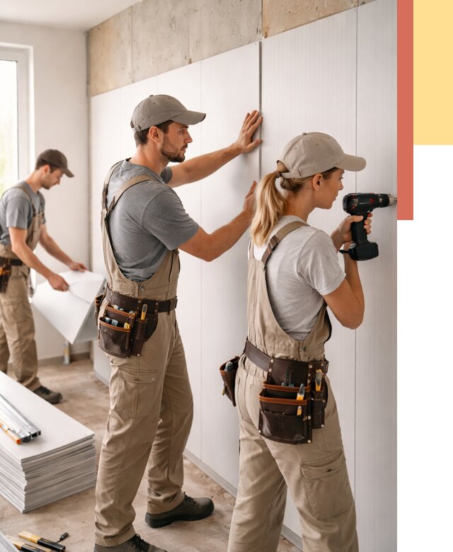 Монтаж ПВХ панелей на стены в Мегионе от 469 руб/м2 — быстро и недорого | ОТДЕЛОЧНИК-Мго