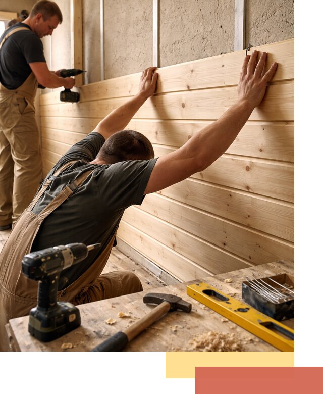 Монтаж деревянной вагонки на стены в Мегионе быстро и качественно