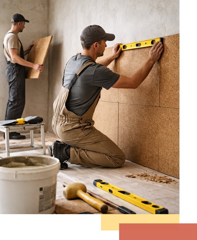 Монтаж пробковых панелей на стены в Мегионе быстро и качественно