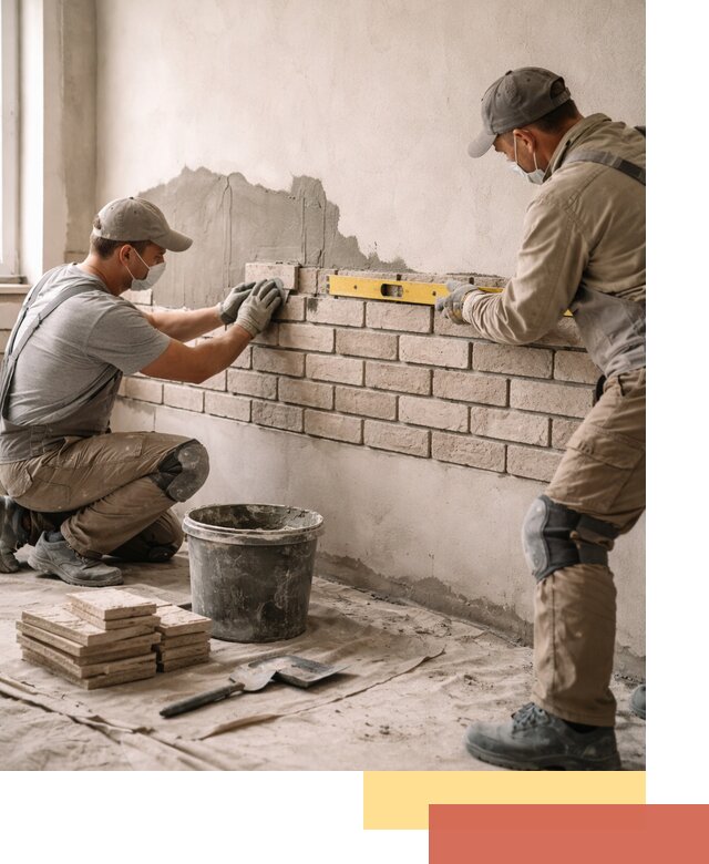 Монтаж декоративного кирпича профессионально в Мегионе