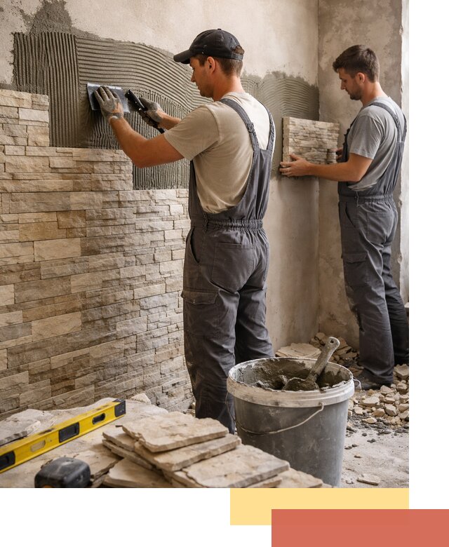 Монтаж искусственного камня в Мегионе — облицовка стен и фасадов