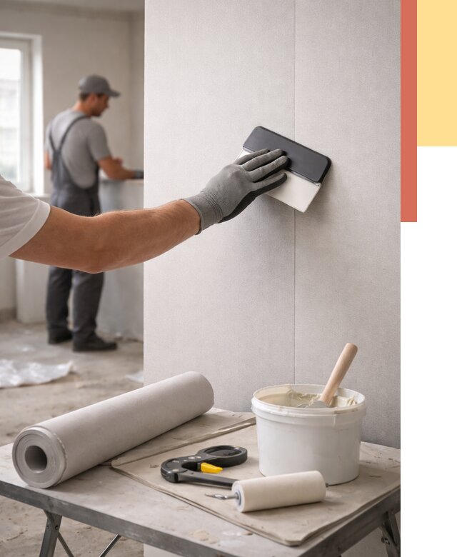 Поклейка обоев под покраску в Мегионе от 3649 руб. за м2 | ОТДЕЛОЧНИК-Мго