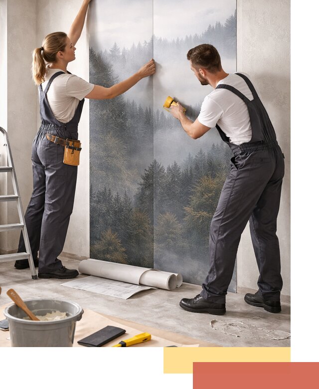 Поклейка фотообоев профессионально в Мегионе под ключ