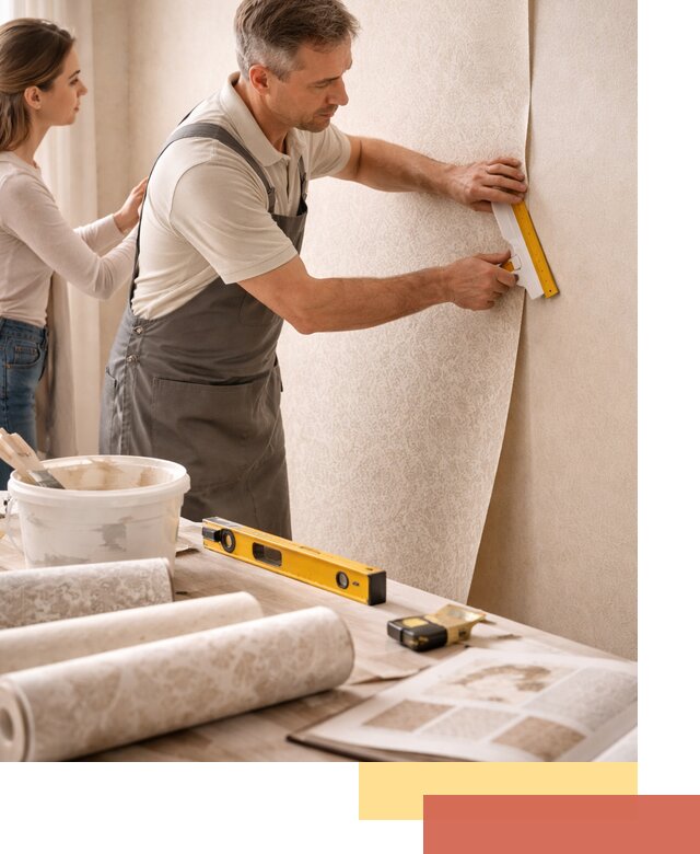 Поклейка обоев с подбором рисунка в Мегионе