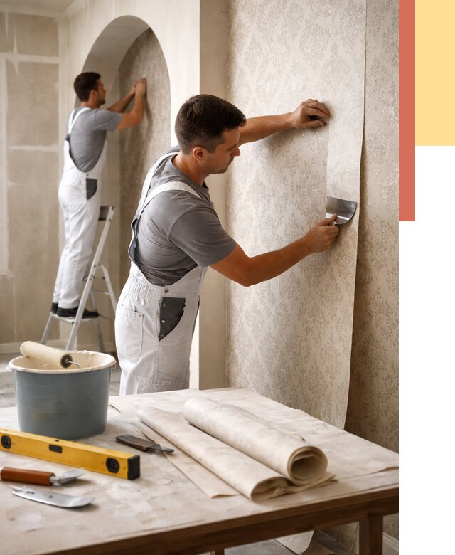 Поклейка обоев на сложные стены в Мегионе от 2919 руб. под ключ | ОТДЕЛОЧНИК-Мго