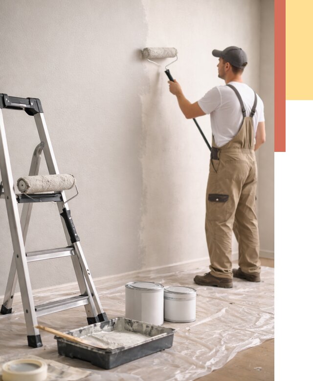 Покраска стен латексной краской в Мегионе от 4691 руб. за м2 | ОТДЕЛОЧНИК-Мго