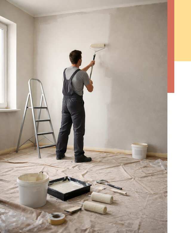 Покраска стен моющейся краской в Мегионе от 365 руб./м² — быстро и недорого | ОТДЕЛОЧНИК-Мго