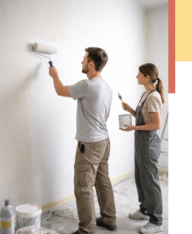 Окраска стен по стеклохолсту в Мегионе от 4691 руб/м² под ключ | ОТДЕЛОЧНИК-Мго