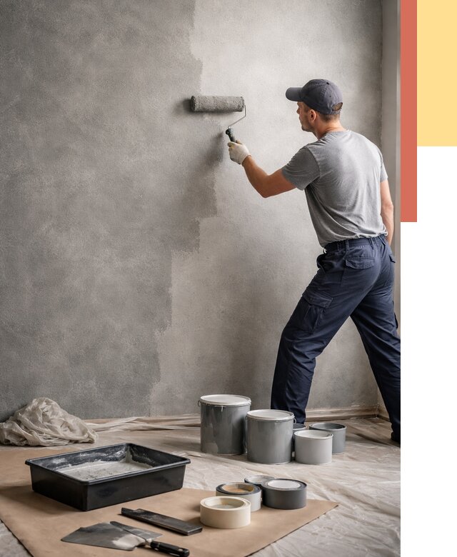 Покраска стен под бетон в Мегионе от 678 руб. за м2 — быстро и недорого | ОТДЕЛОЧНИК-Мго