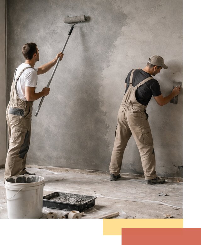 Покраска стен под бетон в Мегионе профессионально и недорого