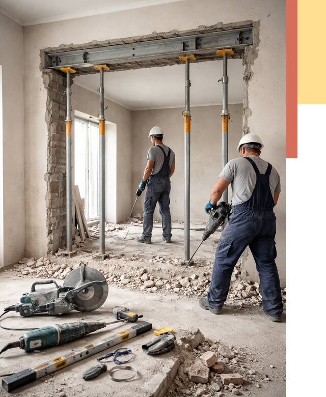 Прорезка проема в стене в Мегионе от 4691 руб. — быстро и недорого | ОТДЕЛОЧНИК-Мго