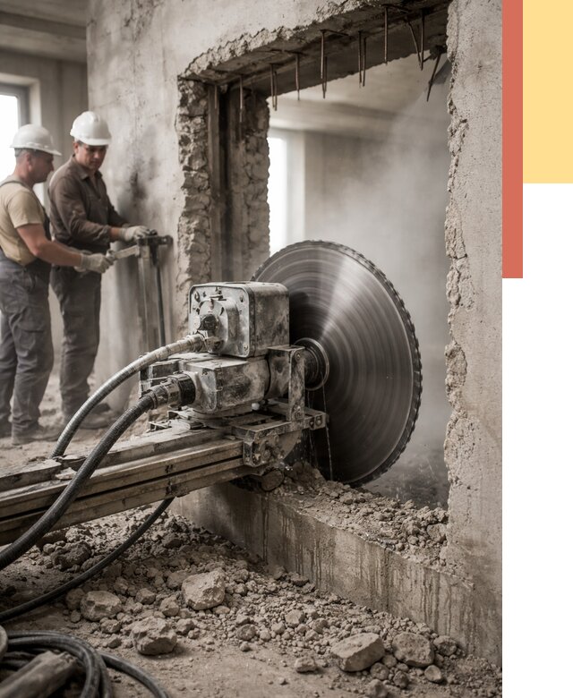 Алмазная резка проемов в Мегионе от 4691 руб. быстро и недорого | ОТДЕЛОЧНИК-Мго