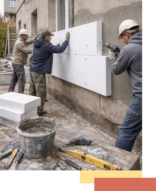 Утепление наружных стен пенопластом в Мегионе