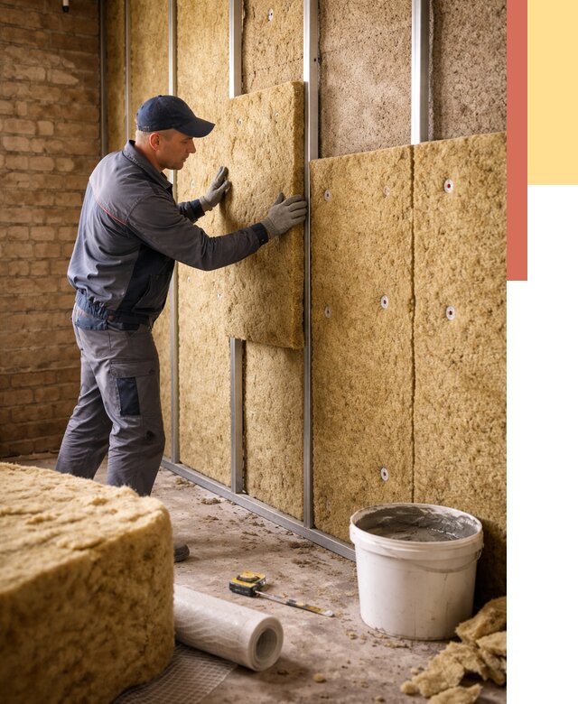 Утепление стен минватой в Мегионе от 1407 руб./м2 — недорого и быстро | ОТДЕЛОЧНИК-Мго