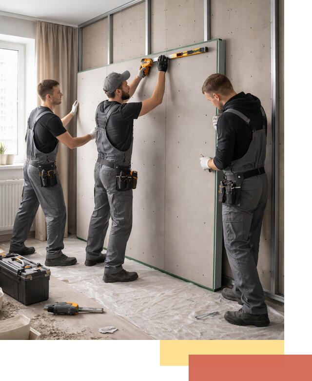 Шумоизоляция стен панелями ЗИПС в Мегионе для жилых и коммерческих помещений