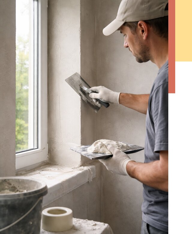 Штукатурка откосов в Мегионе от 4691 руб/м² — услуги и выравнивание под ключ | ОТДЕЛОЧНИК-Мго