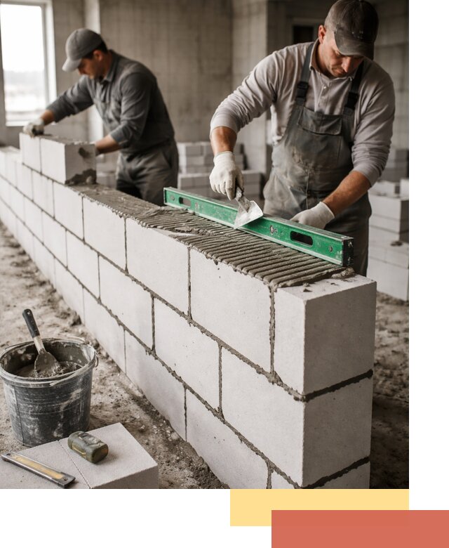 Кладка перегородок из газобетона в Мегионе быстро и качественно