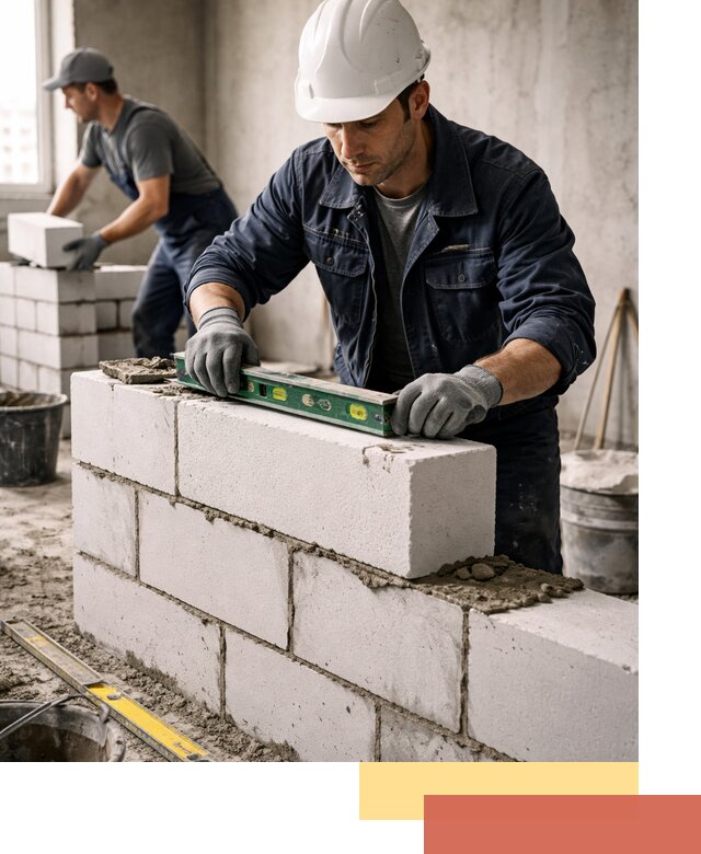 Кладка перегородок из пеноблока под ключ в Мегионе