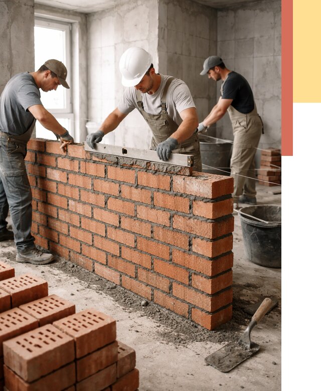 Кладка перегородок из кирпича в Мегионе от 3649 руб. за м² | ОТДЕЛОЧНИК-Мго