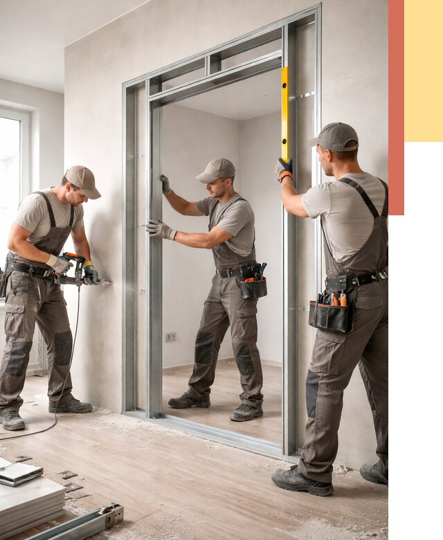 Устройство дверного проема в перегородке в Мегионе от 4691 руб. под ключ | ОТДЕЛОЧНИК-Мго