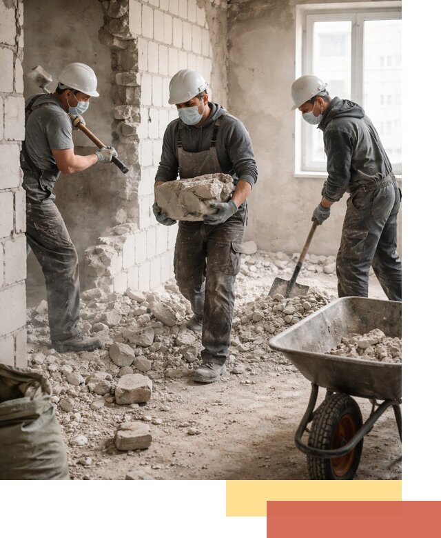 Демонтаж блочных перегородок в Мегионе быстро и аккуратно