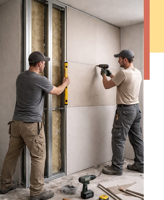 Монтаж двухслойной перегородки из гипсокартона в Мегионе от 1512 руб. | ОТДЕЛОЧНИК-Мго