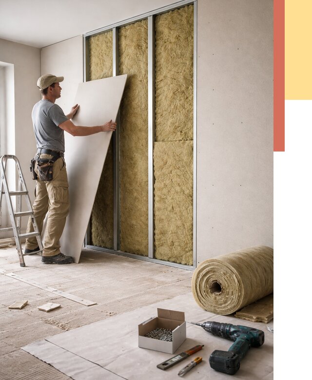 Перегородка из гипсокартона с шумоизоляцией в Мегионе от 3253 руб. | ОТДЕЛОЧНИК-Мго