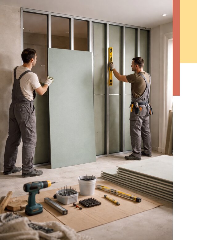 Перегородка из влагостойкого гипсокартона в Мегионе от 5004 руб. — монтаж под ключ | ОТДЕЛОЧНИК-Мго