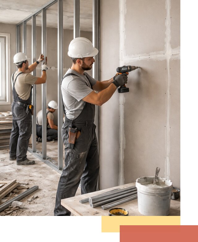 Перегородки из огнестойкого гипсокартона в Мегионе под ключ