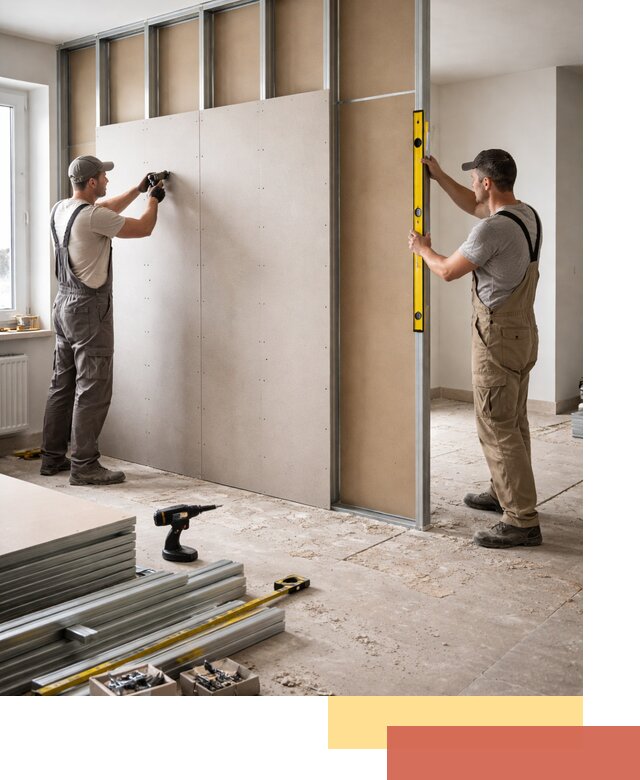 Зонирующая перегородка из гипсокартона под ключ в Мегионе