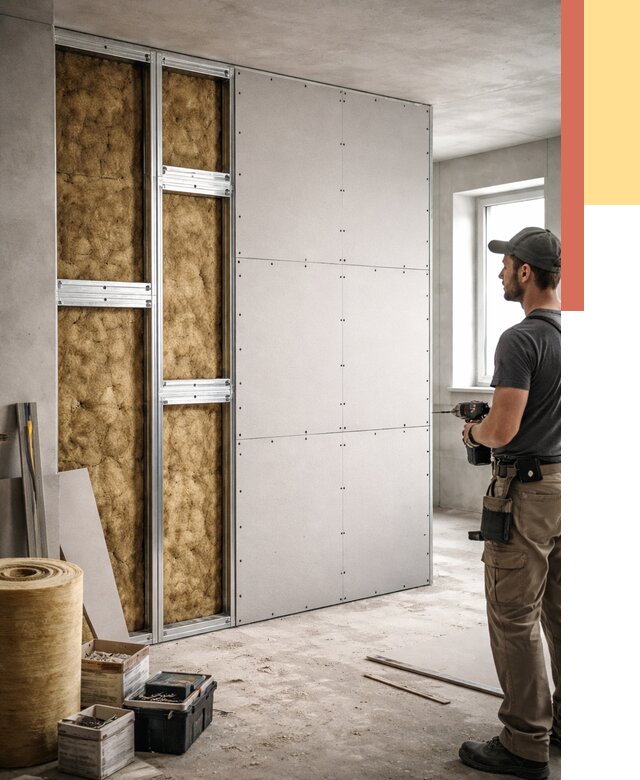 Усиленная перегородка под навеску в Мегионе от 13344 руб. — монтаж под ключ | ОТДЕЛОЧНИК-Мго