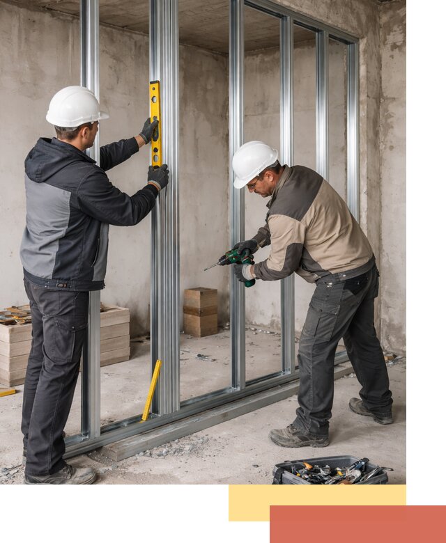 Монтаж каркаса перегородки из профиля в Мегионе