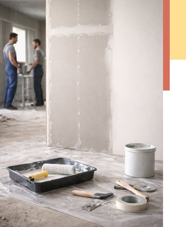 Покраска перегородок из гипсокартона в Мегионе от 4691 руб. под ключ | ОТДЕЛОЧНИК-Мго