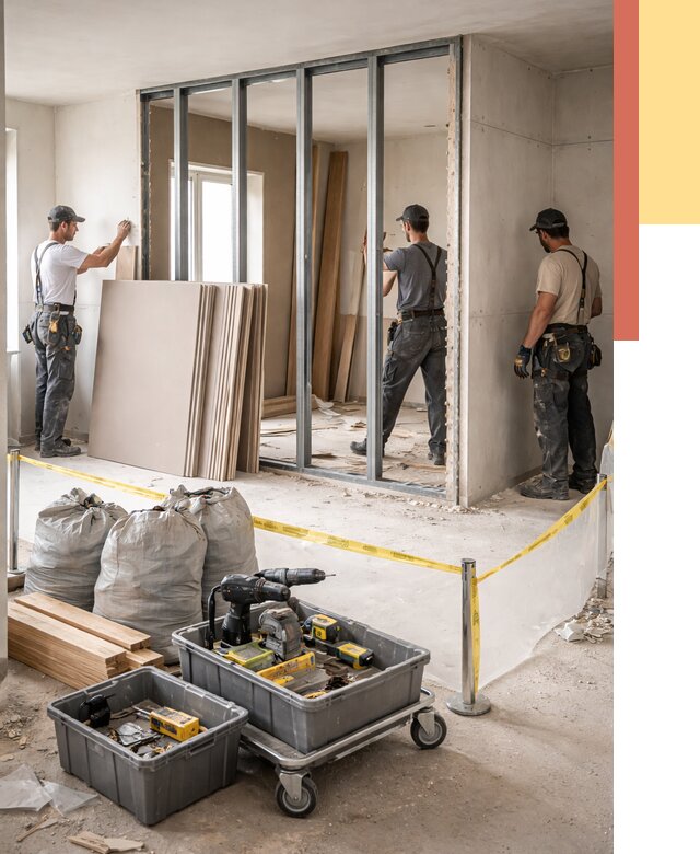 Перенос гипсокартонной перегородки в Мегионе под ключ от 4691 руб. | Демонтаж и монтаж – ОТДЕЛОЧНИК-Мго